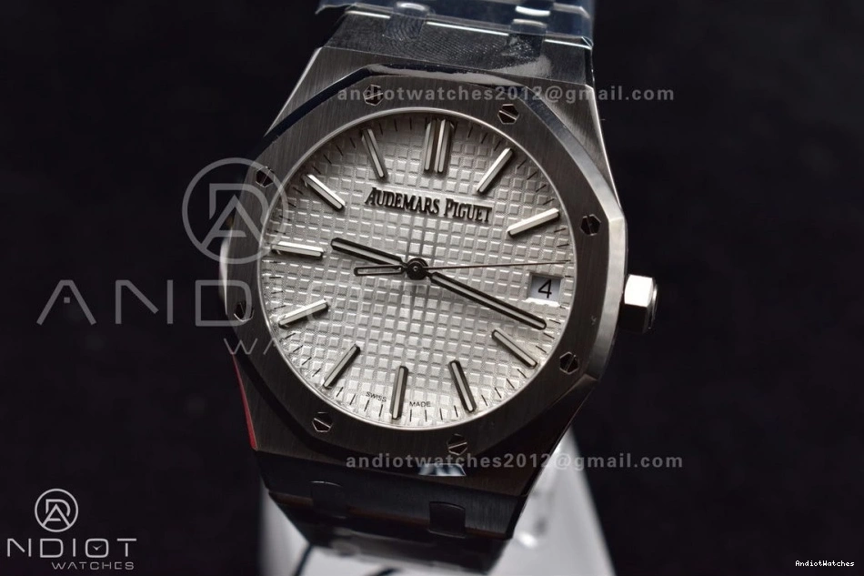 White Dial SS 1:1 Royal Bracelet Best Oak 41mm "50th SS Anniversary" 450 ZF WeatherProof Edition A Textured on 15510 0716